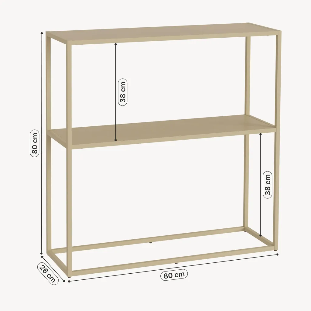 Table console pour couloir étroit Strömstad, meuble d'appoint camel - 3