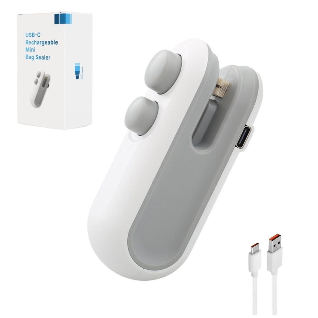 2-in-1 Mini Folienschweißgerät & Beutelöffner,Wiederaufladbarer Tragbarer Tütenschweißer für Lebensmittel,Magnetisches Design, USB-C Ladeansc...