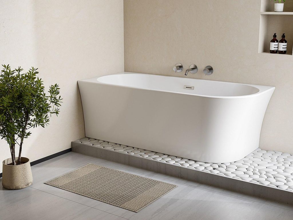 Eckbadewanne - 228 l - 170 x 75 x 59 cm - Weiß - Acryl - Linksseitig - PONTICOLA