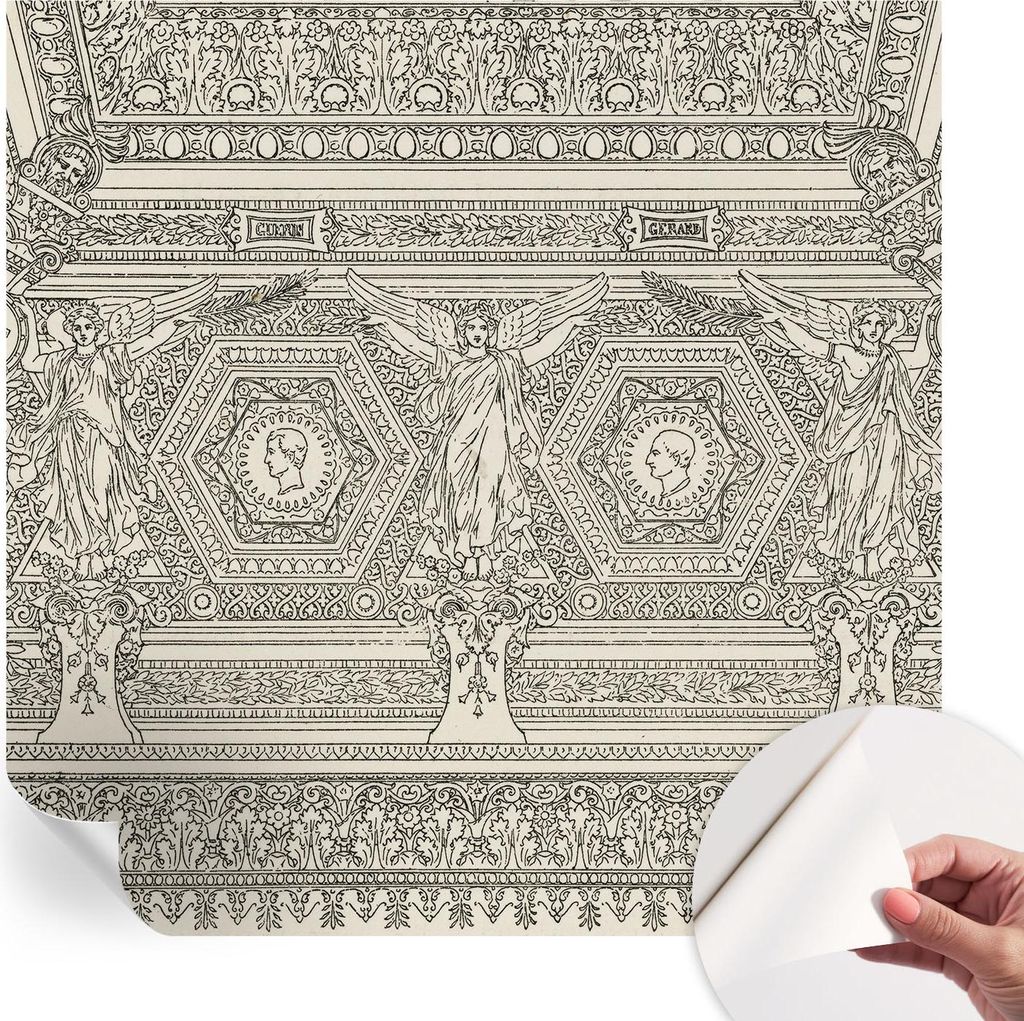 Selbstklebende Wandtapete - Dekorative Tapete für Wohnzimmer - Klebefolie für Wandbilder - Tapetenfolie für Wanddekoration - 250x250 cm - Klassi...