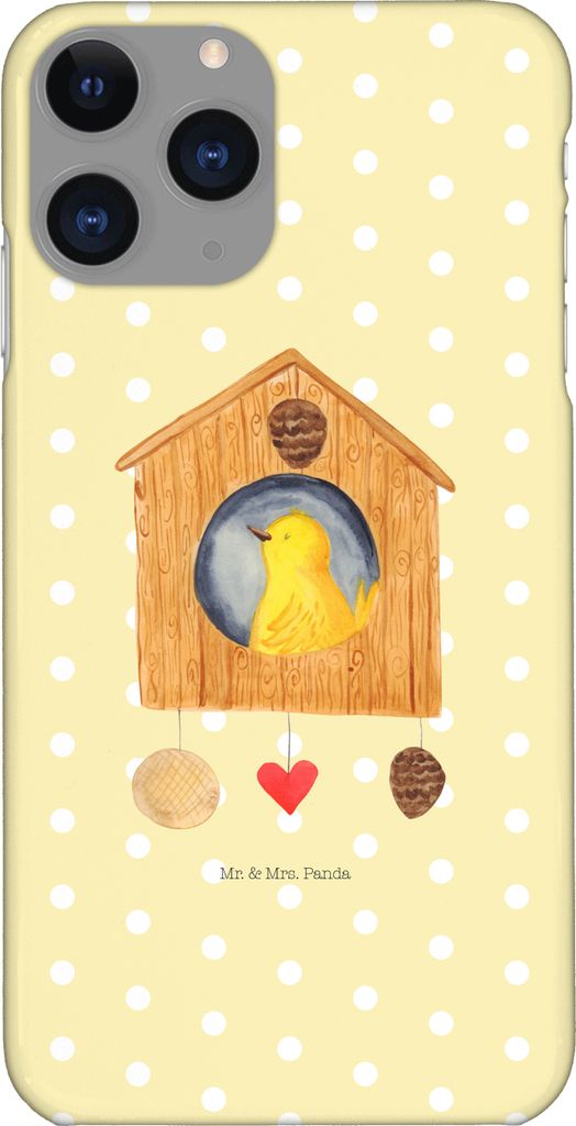 Mr. & Mrs. Panda Iphone 11 Pro Handyhülle Vogelhaus Home - Gelb Pastell - Geschenk, Umzug, Sweet, Vogel, Premium Kunststoff, Handy Case, Lustige S...