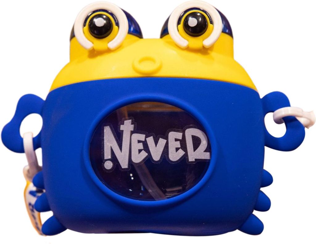 Kinder-Wasserflasche mit Krabbenmotiv und Riemen, Trinkhalm, Cartoon-Trinkbecher, Krug für Jungen und Mädchen, 600 ml Fassungsvermögen, Wasserfl...