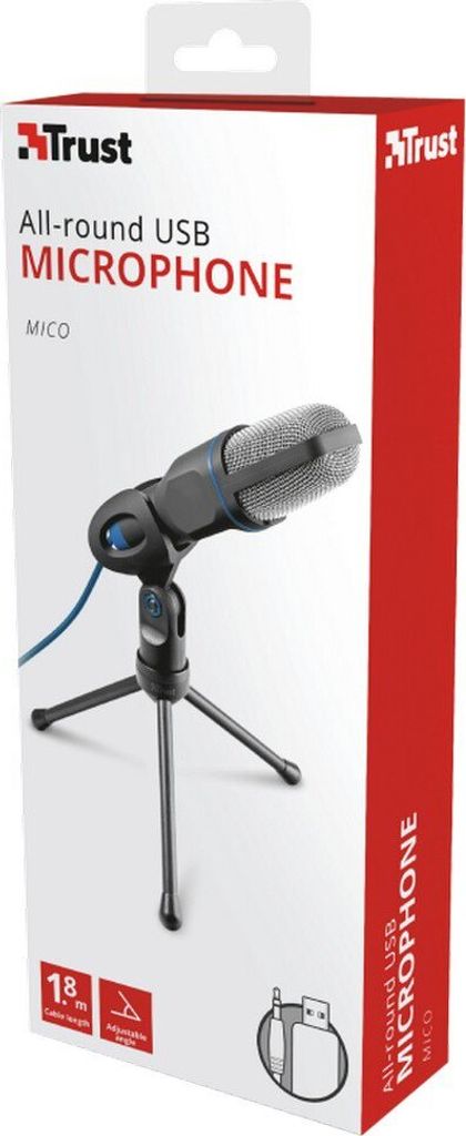 Trust Mico, PC-Mikrofon, -45 dB, 50 - 16000 Hz, 2200 Ohm, Produktbild 