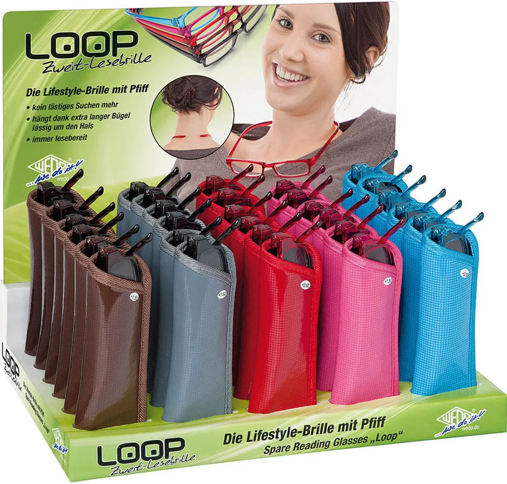 Lunettes de lecture de proximité LOOP présentoir 30 pièces WEDO
