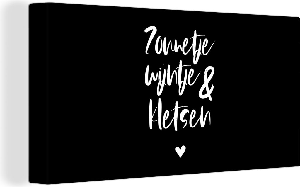 OneMillionCanvasses - Leinwandbilder - Bild auf Leinwand Wandbild Leinwandbild Zitate - Sonnenschein, Wein & Gespräch - Text - Wein - Sommer, 40...