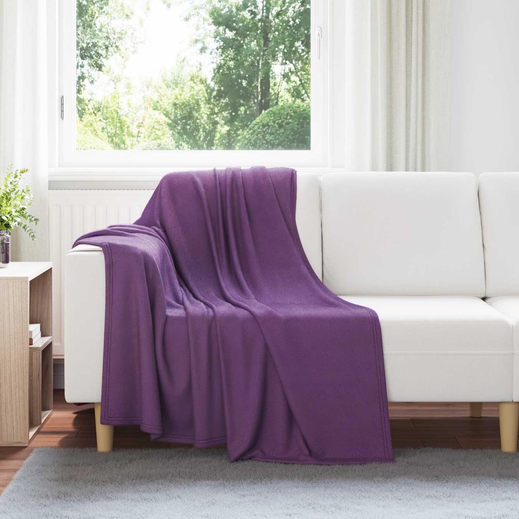 "Schlussverkauf" Fleece-Decke - Überwurfdecke - Vielseitige Anwendung - Lila 170x130 cm Fleece C8777