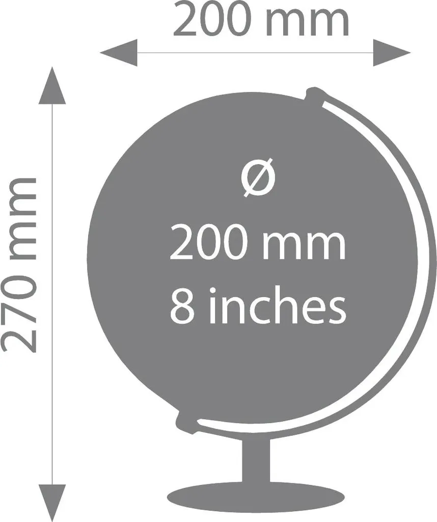 Globe Argenté TROIKA Lunar Physical 20cm - Rotation Fluide et Look Chic - 2