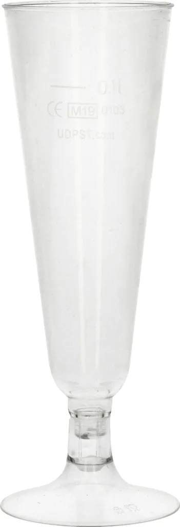 Flûte à Champagne Transparente 0,1 l en Bioplastique PLA Pure - 24 unités