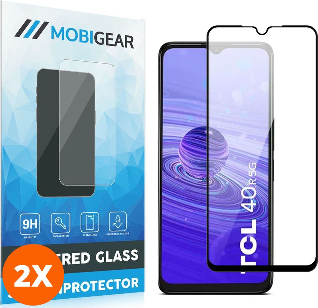 Mobigear Premium 4.99 TCL 40R Panzerglas Gehärtetes Glas Displayschutz - Hüllenfreundlich (2er Pack)