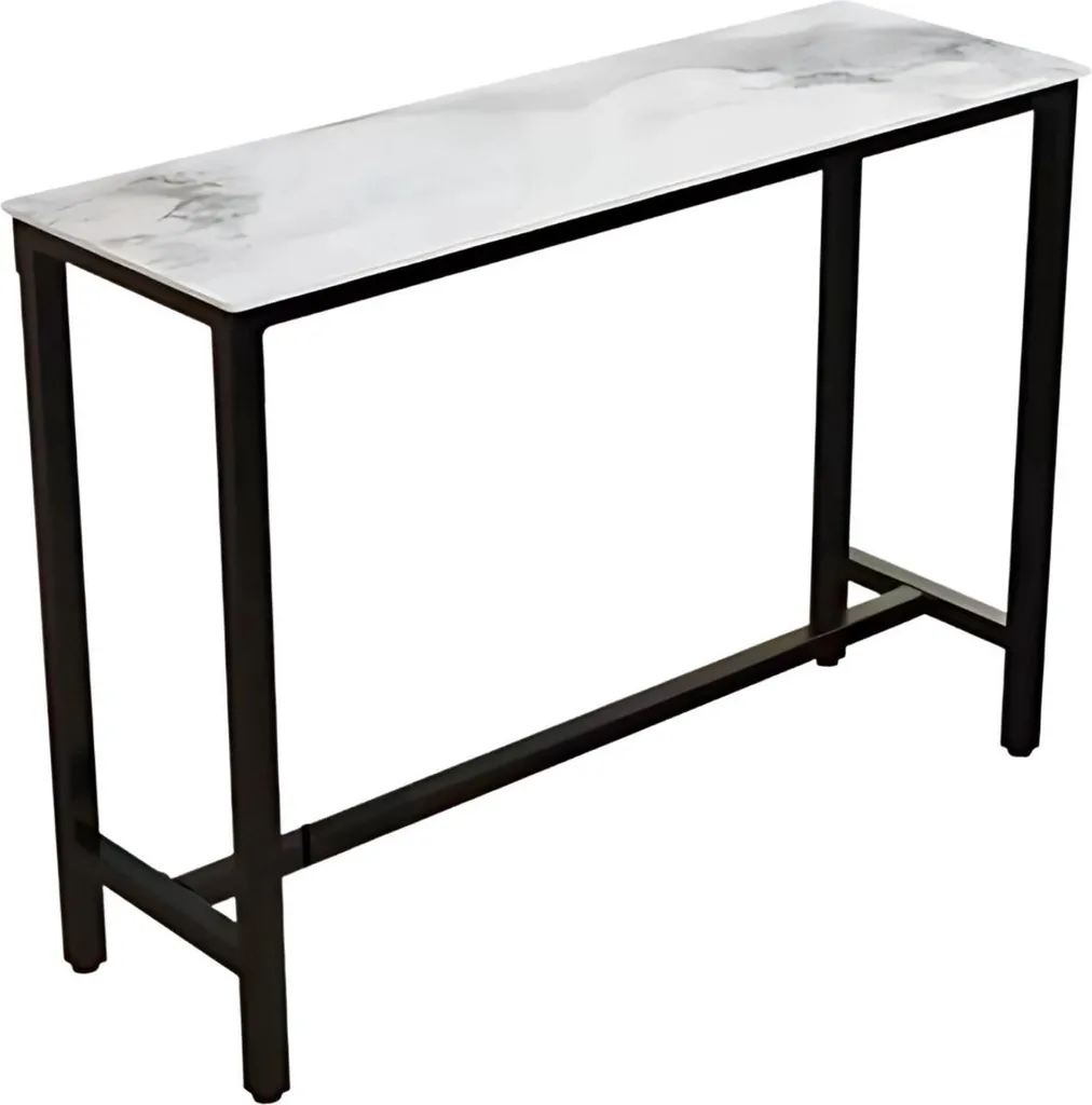 Mange-debout Milano Aspect Marbre Table Haute Cuisine 4-6 Personnes