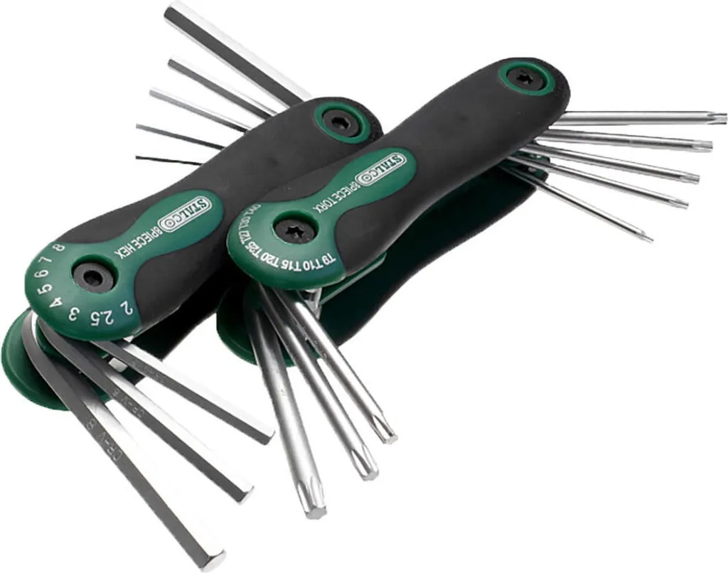 Kit Chiavi TORX T9-T40 e Brugole Esagonali 2-8mm STALCO 16pz S2