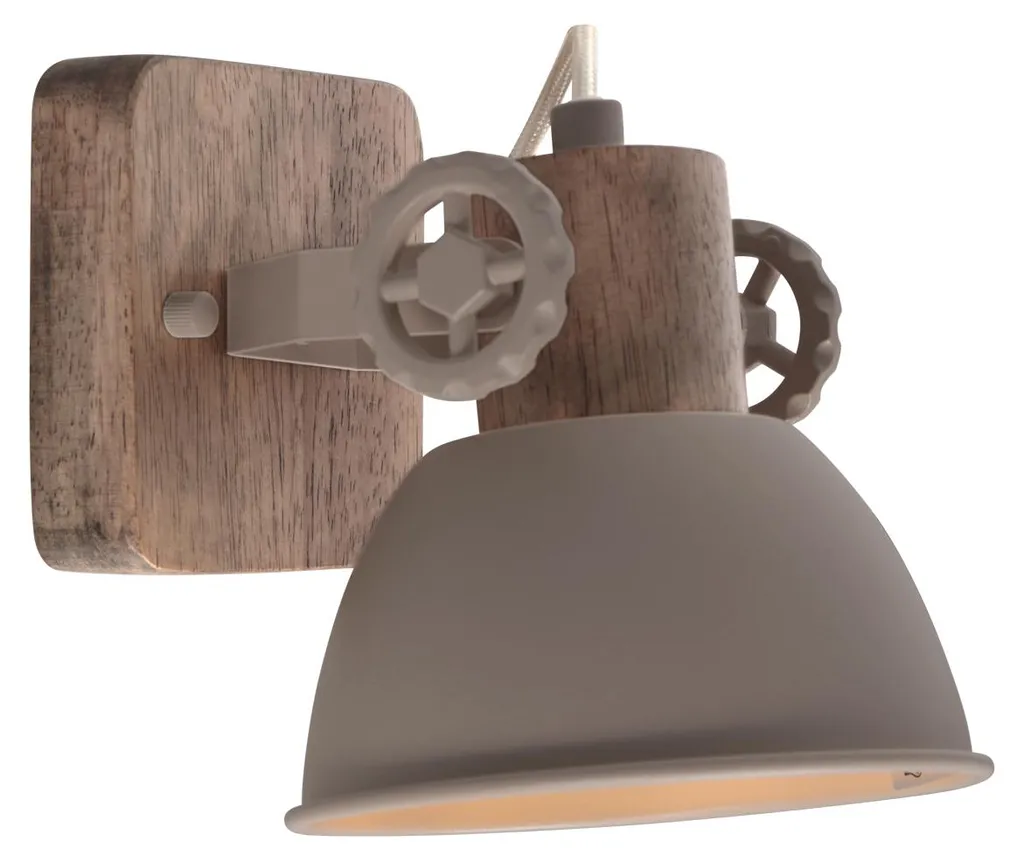 Spot orientable taupe et bois Mexlite Gearwood E27 7968TA