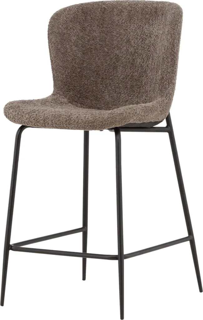 Tabouret de Bar Modesto Marron en Simili Cuir avec Repose-pieds Intégré