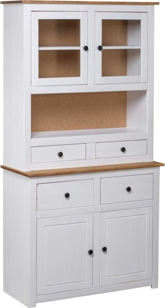 vidaXL Credenza bianca 93x40,5x180 cm Legno di pino Panama Immagine del prodotto 
