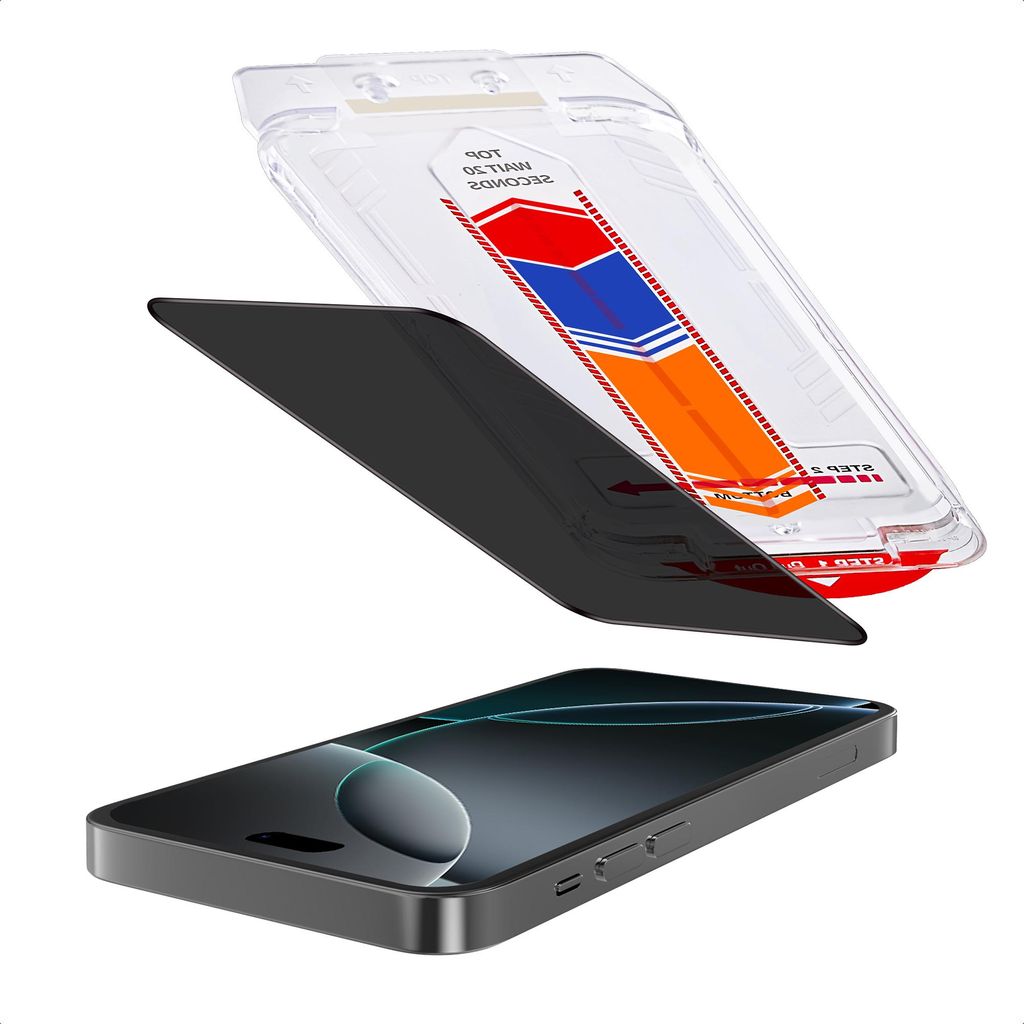 Accezz Sichtschutz-Schutzglas mit Applikator iPhone 16 Pro
