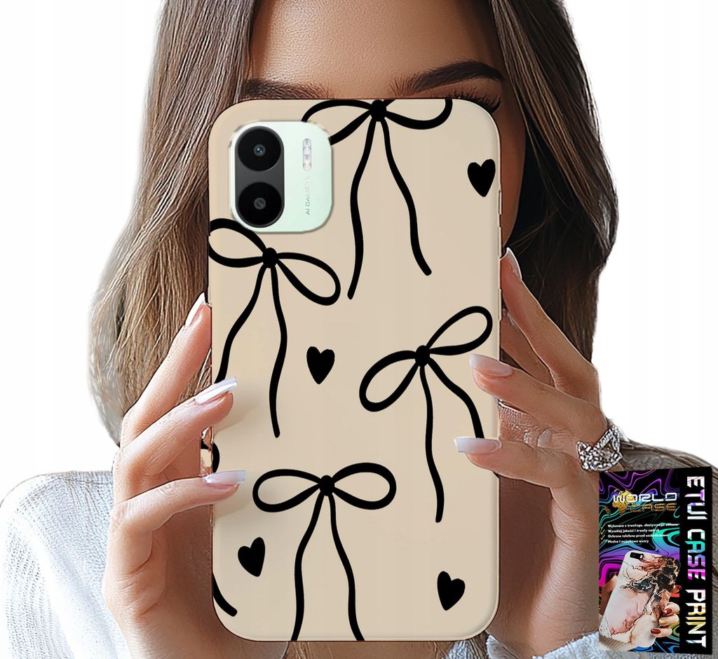 Etui pour Xiaomi Redmi A2 - Beige Ribbon Cocards Image du produit 