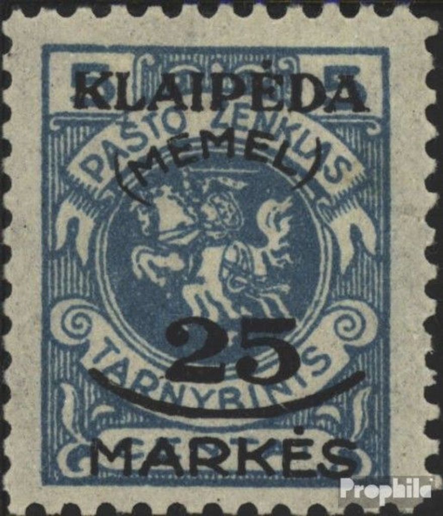 Briefmarken Memelgebiet 1922 Mi 125 mit Falz Klaipeda