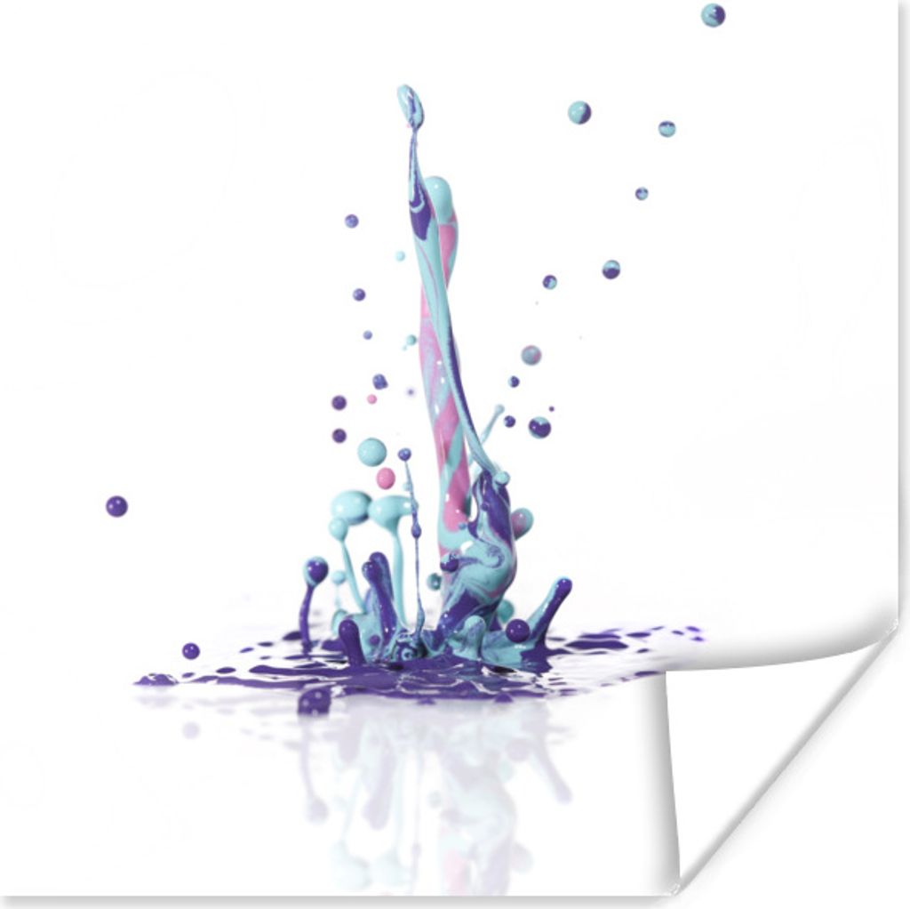 MuchoWow Poster Ein großer bunter Spritzer Tropfen 75x75 cm - Wand Dekoration