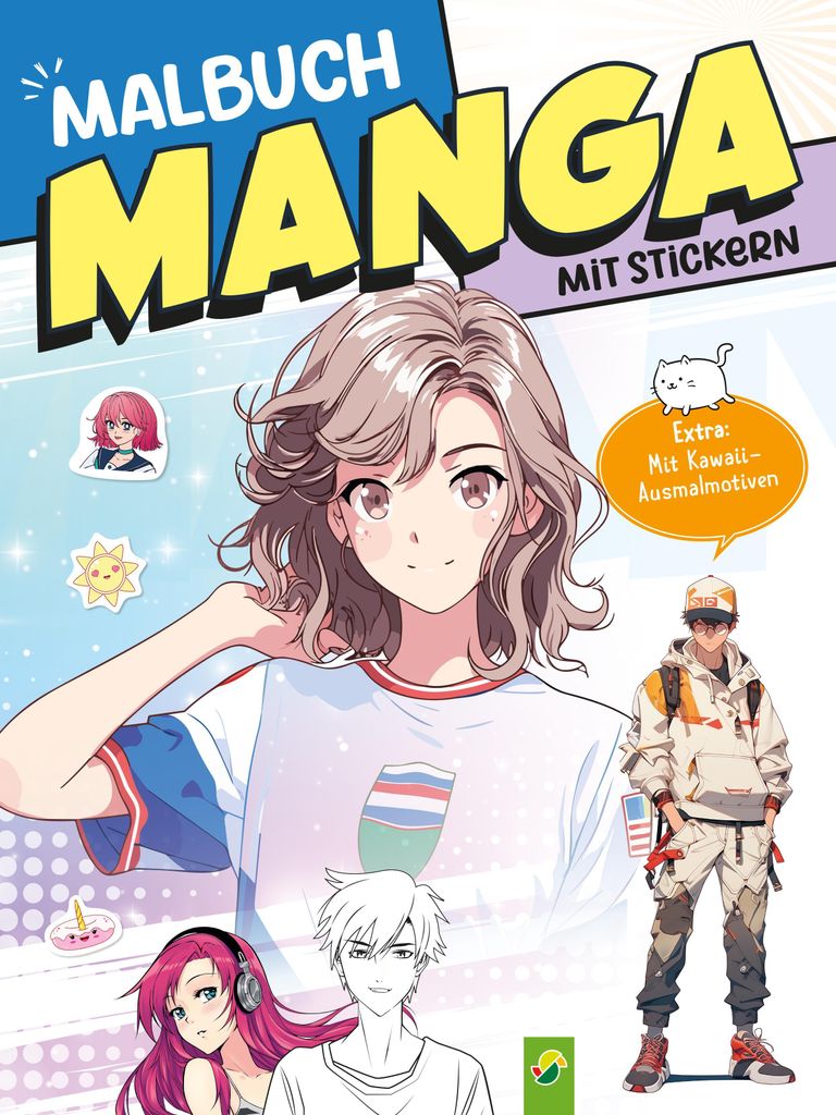 Schwager & Steinlein Malbuch Manga mit Stickern