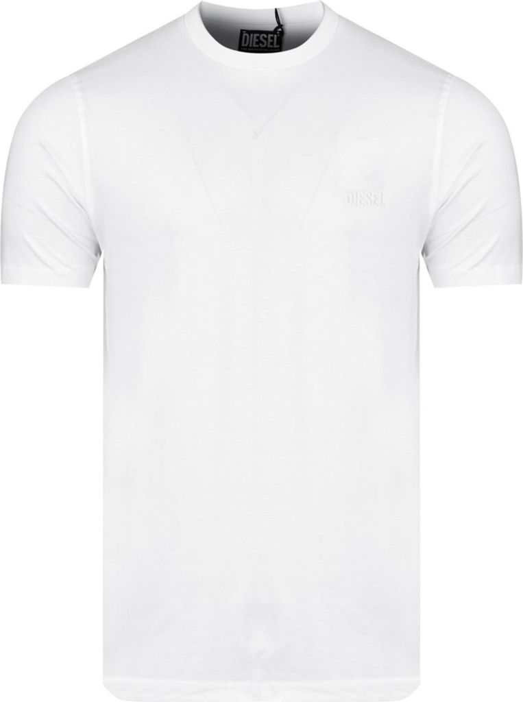Diesel T-Shirt mit Rundhalsausschnitt, weiß, gerade geschnitten, A18997RPATI100