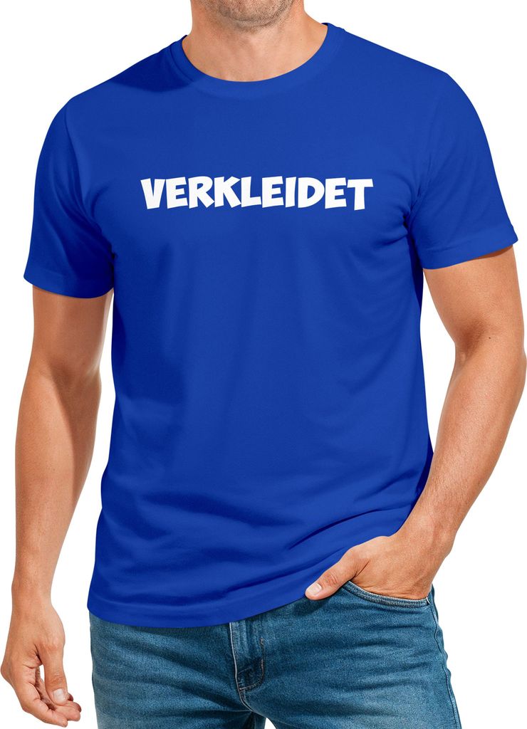 Herren T-Shirt Verkleidet Fasching Fastnacht Kostüm Karneval Verkleidung lustig Grruppenkostüm Faschingsmuffel Fun-Shirt Moonworks