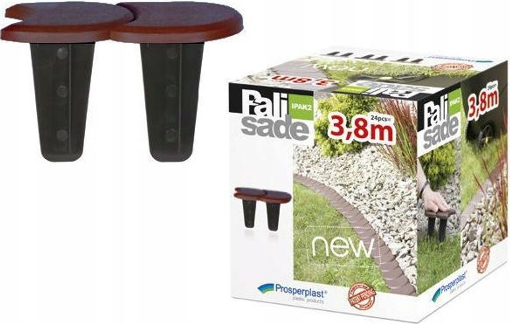 PROSPERPLAST GARTENPALISADE FLACH 2 BRAUN 3,8 m Produktbild 
