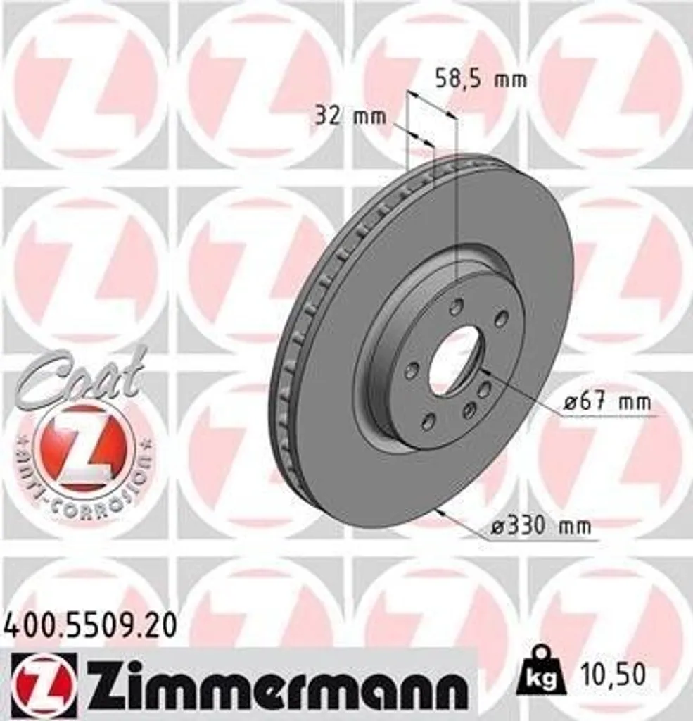 Disque de Frein Zimmermann 400.5509.20 : Éliminez les Vibrations du Vito