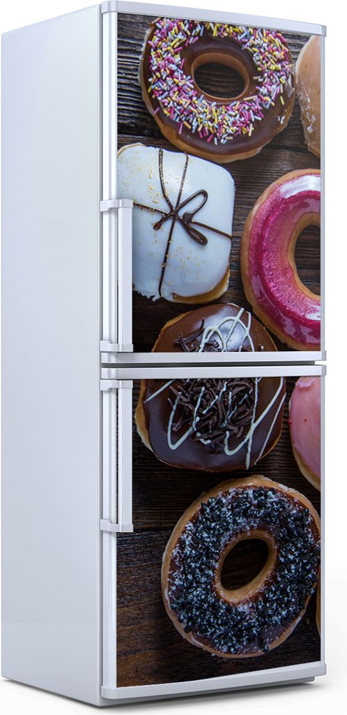 Kühlschrankdekoration 70x180 cm Aufkleber auf dem Kühlschrank - bunte Krapfen