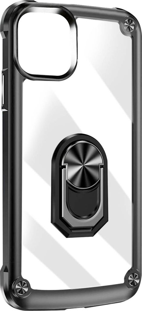 Hybrid Schutzhülle für iPhone 15 Plus mit Halterungsring Schwarz / Transparent