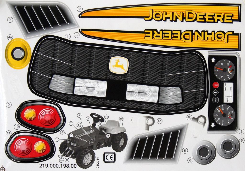 John Deere  rolly toys Aufkleber Kid John Deere Trettraktor Produktbild 