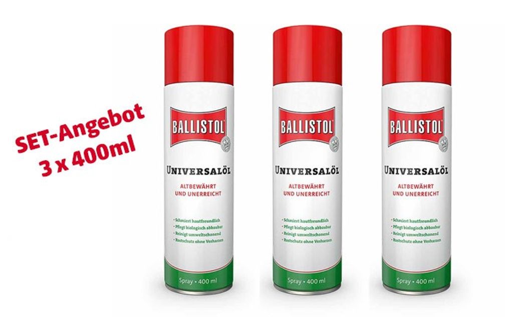 Ballistol Olio Universale Spray, 400 ml. Set da 3 flaconi Immagine del prodotto 