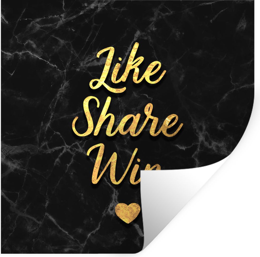 MuchoWow Wandtattoo Wandsticker Wandaufkleber Aktion - Gewinnen - Gold - Murmel 50x50 cm Selbstklebend und Repositionierbar - Selbstklebend - Fot...