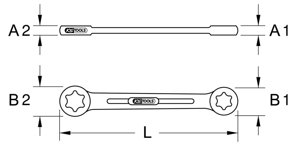 KS Tools TX-E-Doppel-Ringschlüssel, E20xE24