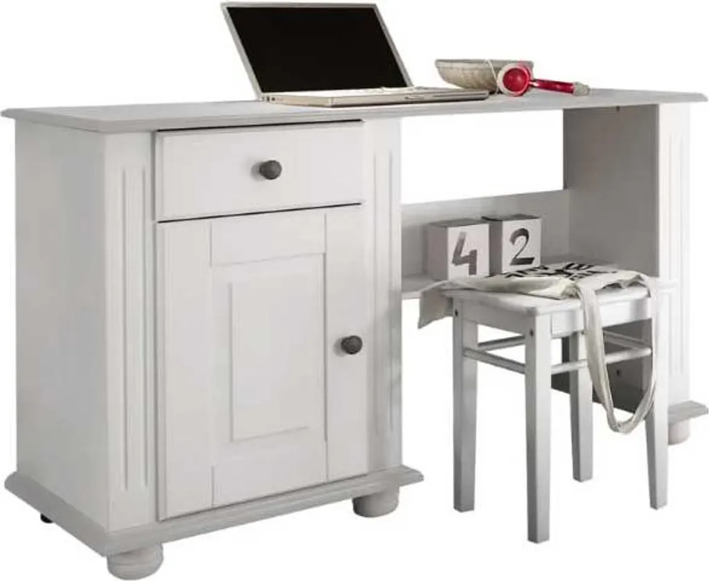 Bureau de bureau blanc 120cm Laurel - Table d'étude design et robuste