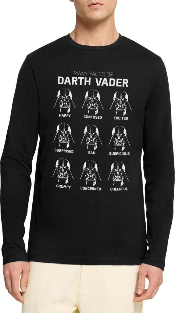 Star Wars Die Vielen Gesichter Von Darth Vader Premium Langarmshirt Herren, L, Schwarz