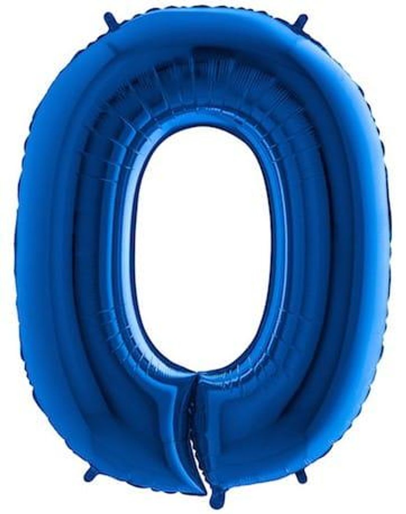 Palloncino gonfiabile numero 0 blu 102 cm extra large Immagine del prodotto 