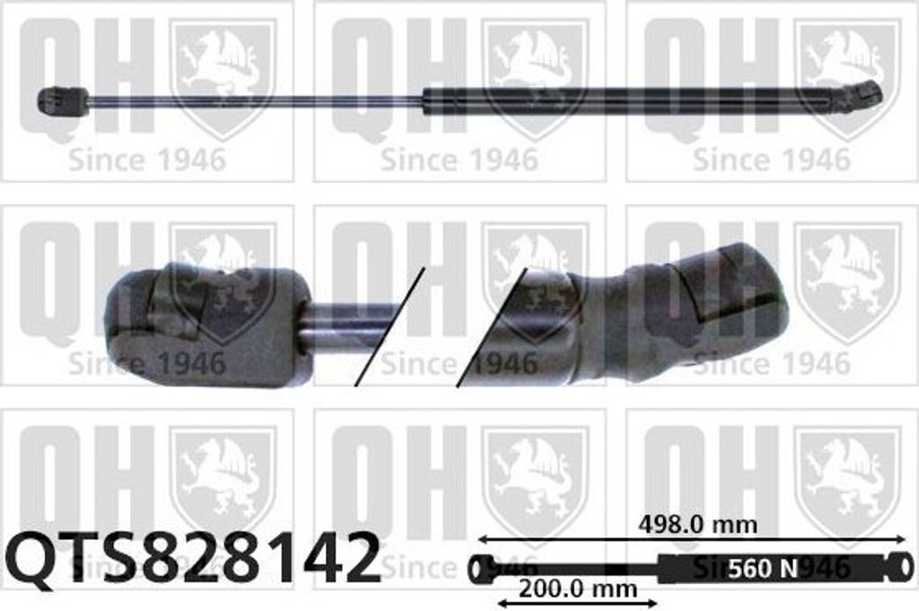 QUINTON HAZELL QTS828142 Gasfeder Heckklappendämpfer für AUDI Q7 (4LB) 498mm