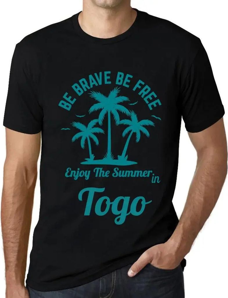 Herren Grafik T-Shirt Sei mutig sei frei genieße den Sommer in Togo – Be Brave Be Free Enjoy The Summer In Togo – Öko-Verantwortlich Vintage ...