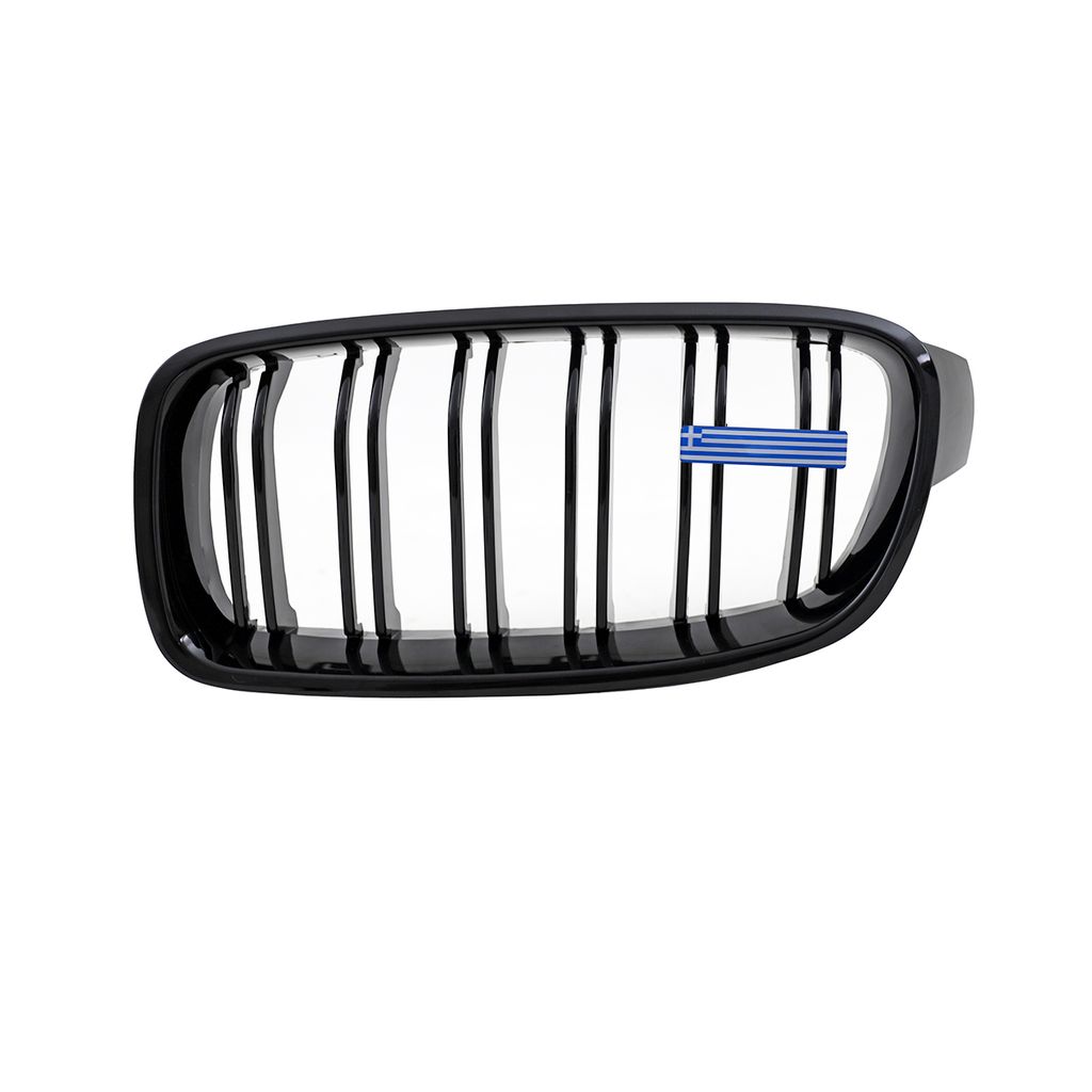 Wunsch Länderflaggen + Emblem Halter für BMW F30 F31 Doppelsteg Kühlergrill Griechenland