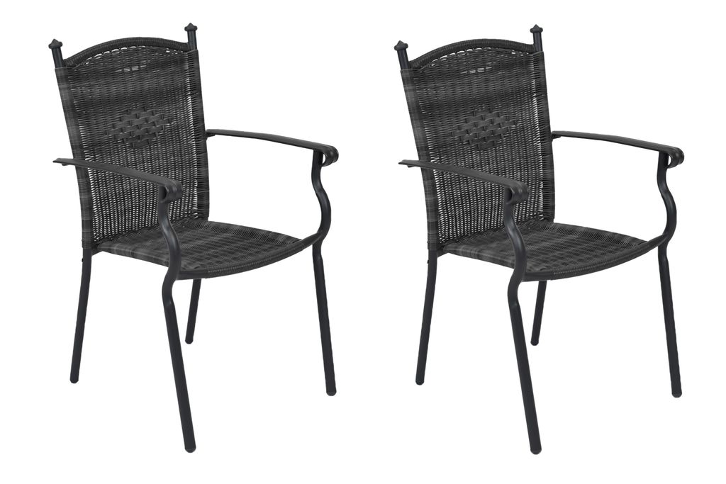 Merxx Roma Gartensessel, stapelbar, 2er Set, grau - Produktbild 