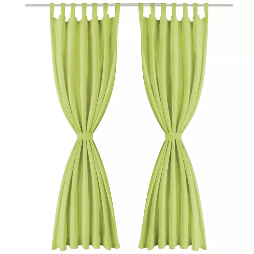 Rideaux verts anti-regards 140x175 cm micro-satin pour plus d'intimité