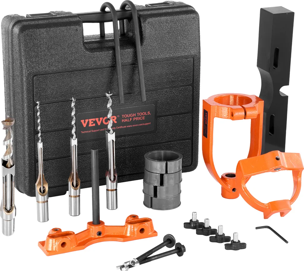 Kit Mortaiseuse Perceuse avec 5 Douilles de Positionnement et Mèches