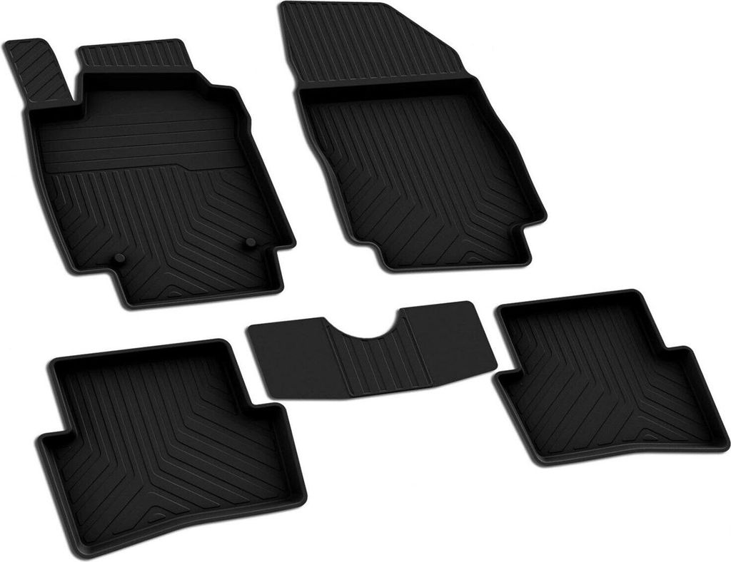Fußmatten 3D Automatten Gummimatten für Renault Captur 2013-2019 Schwarz 4x