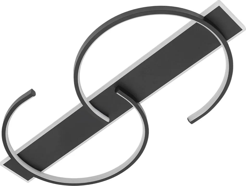 Plafonnier LED Anti-Éblouissement Noir - Intensité Réglable par Télécommande