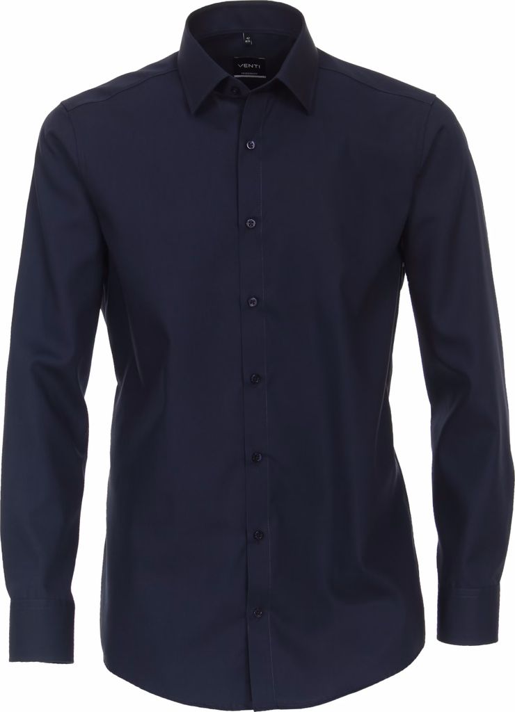 VENTI Herren Businesshemd Langarm Kent Modern-Fit Marine 48