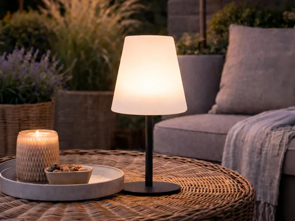 Lampe de table pour extérieur solaire - Éclairage blanc chaud nomade - 7