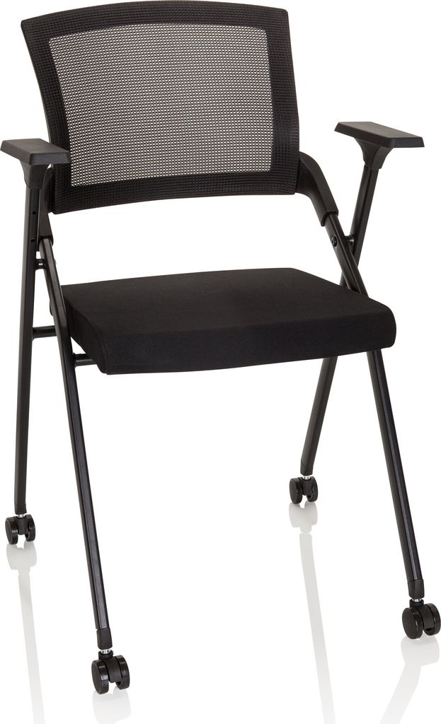 hjh OFFICE Klappstuhl PRIORITY II Stoff / Netzstoff Beistellstuhl Gästestuhl Stuhl klappbar bis 150 kg belastbar