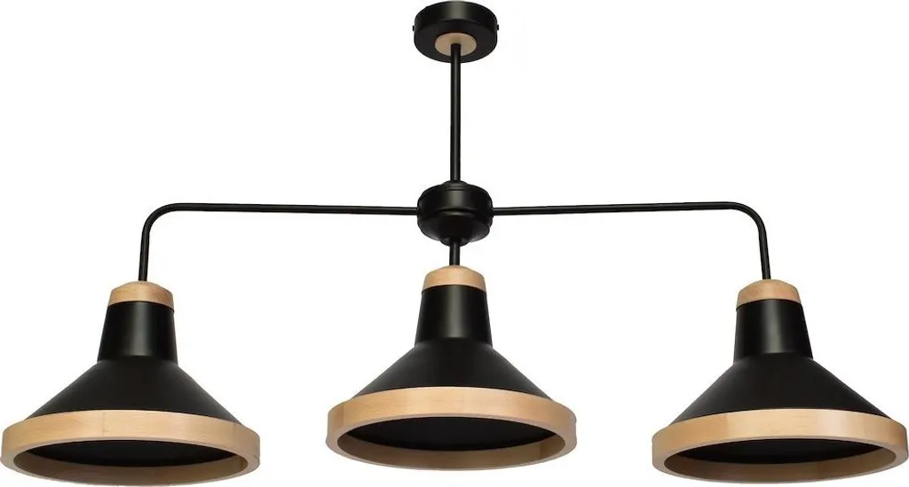 Plafonnier 3 Lumières SALMA en Métal Noir pour un Éclairage de Salon