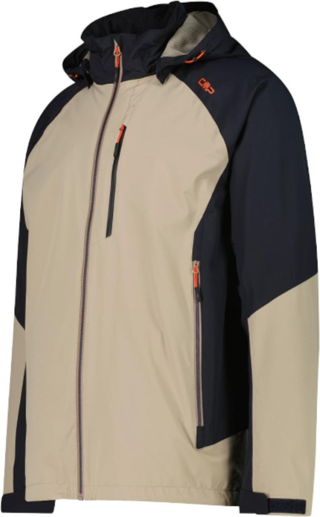 CMP wasserdichte Herren Ripstop Jacke Clima Protect mit abnehmbarer Kapuze beige 54