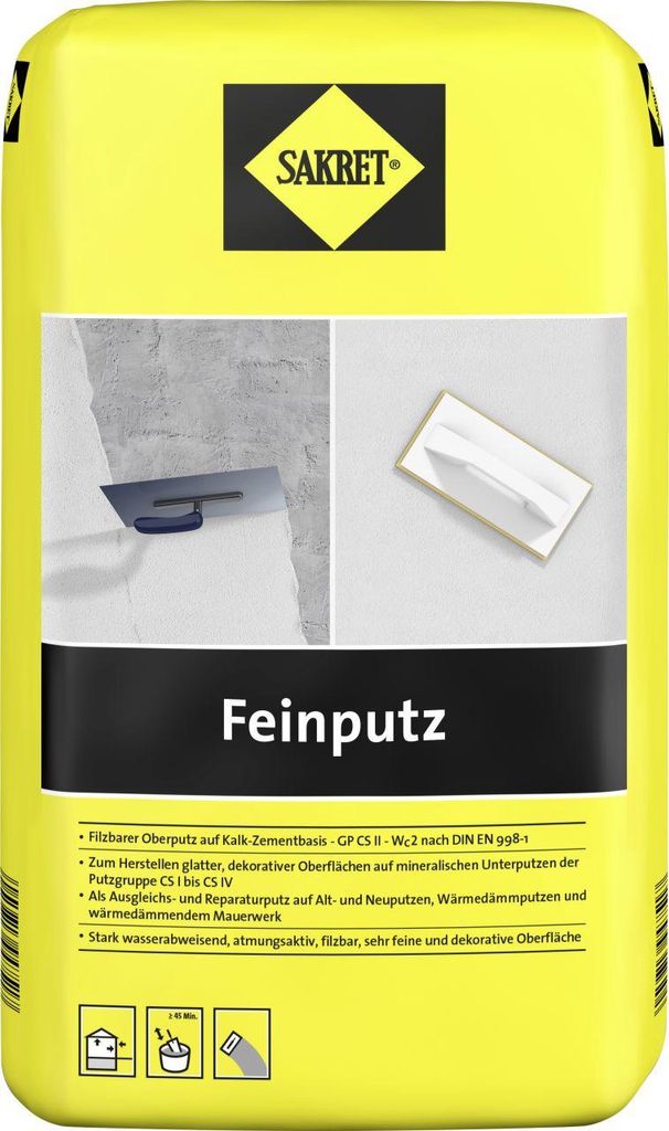SAKRET Feinputz 10 kg Sack Naturweiß